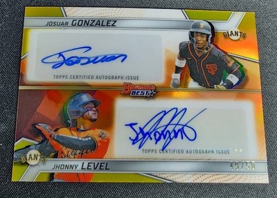  2025 Bowman s Best Josuar Gonzalez Jhonny Level Dual Auto Gold Refractor /50 
