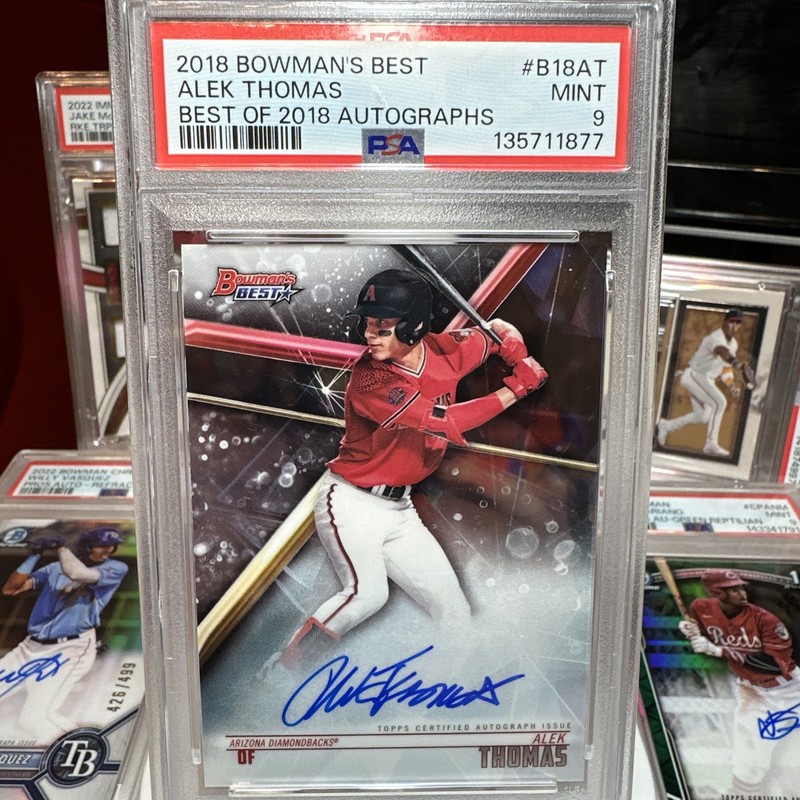 2018 Bowman's Best Top Prospects Alek Thomas Autographed Card PSA 9!
