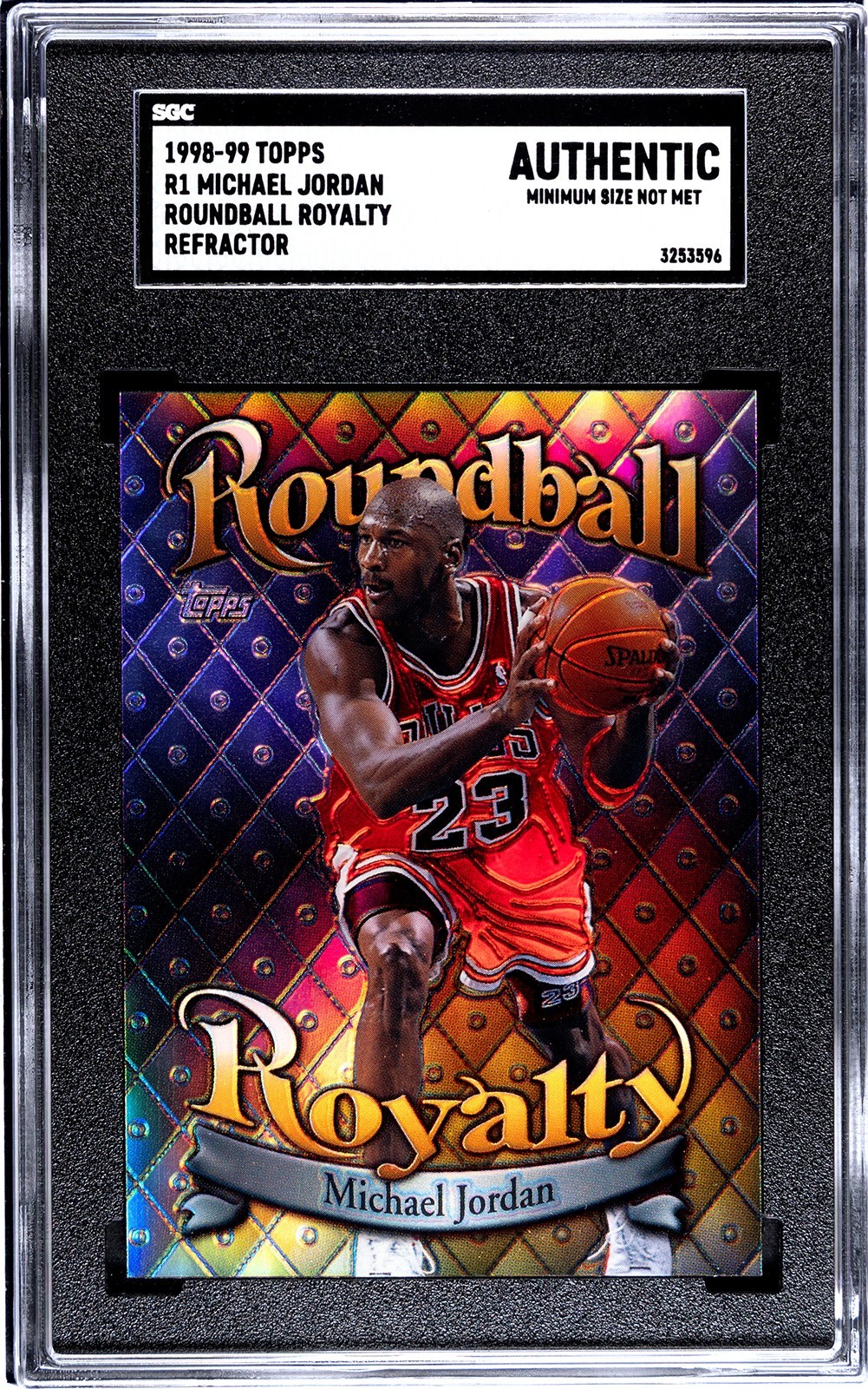 1998 Topps Roundball Royalty R1 Michael Jordan Refractor Authentic Min. Size