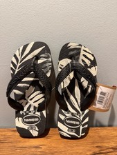 Havaianas Kids Flip Flops Size 10C BLACK-WHITE