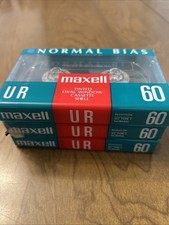 Three Maxell Normal Bias UR 60 Minute Cassette Tapes