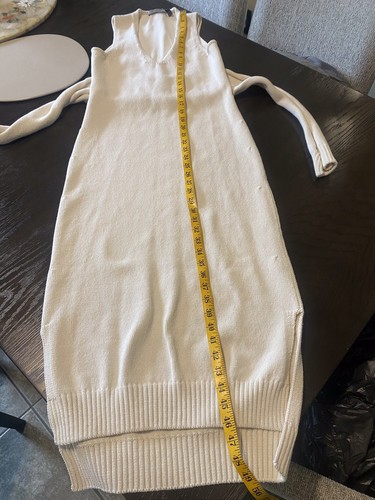 Sportmax Max Mara Ivory Knitted Sleeveless Runway Pencil Dress - Picture 11 of 13