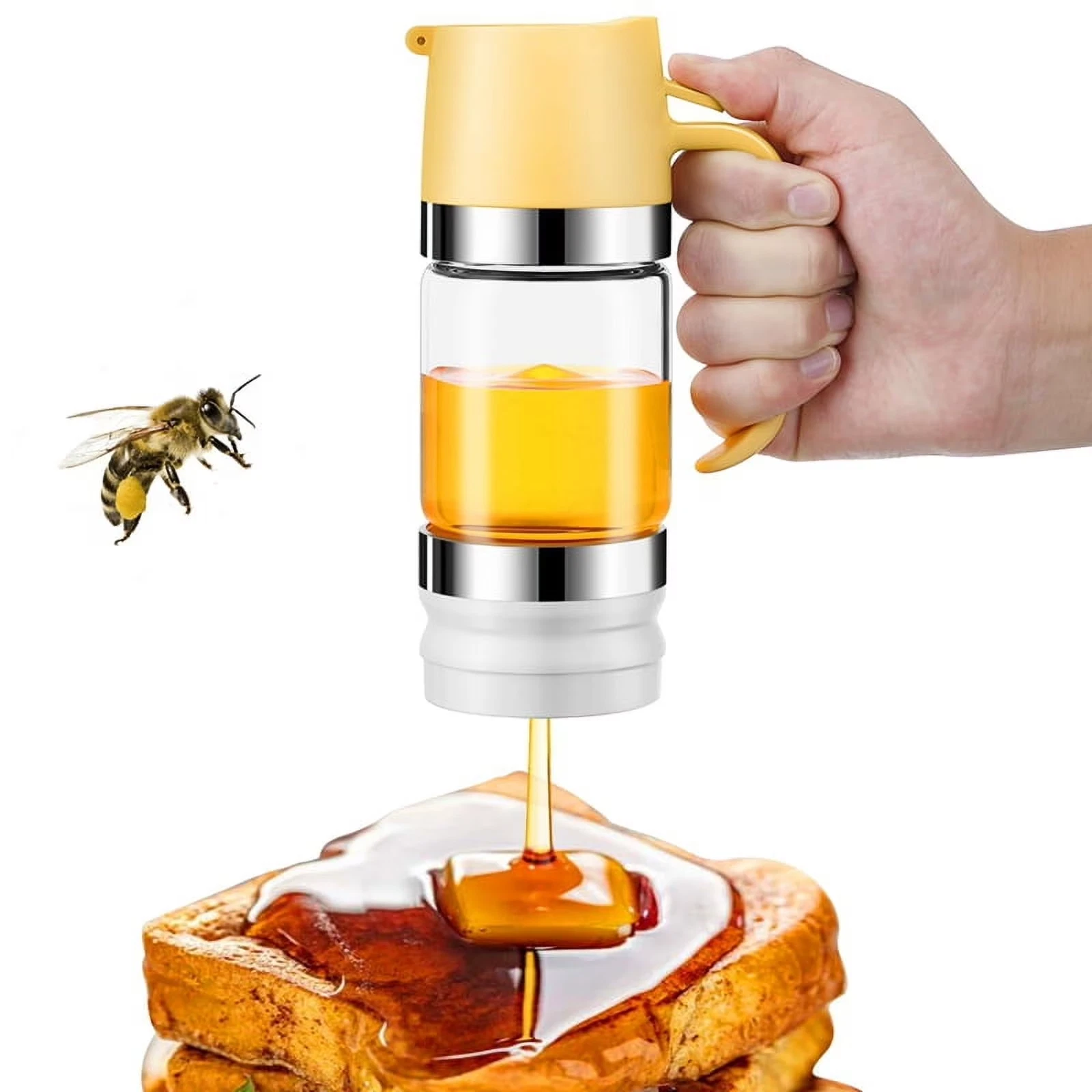 No Drip Glass Honey Dispenser Press Syrup Bottle Kitchen Jar 300ml 350ml
Opens in a new window or ta