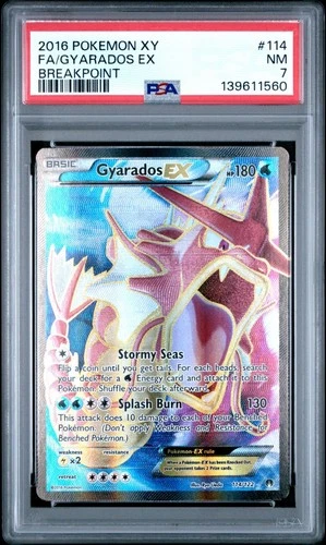 2016 POKEMON XY BREAKPOINT #114 FULL ART/GYARADOS EX PSA 7