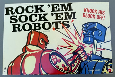 Mattel Games Rock 'Em Sock 'Em Robots Kids Game, Red Rocker vs Blue Bomber