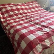 DUVET 2 SHAMS Red White Buffalo Check Gingham King