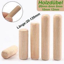 Ø5mm 6mm 8mm 10mm 12mm Holzdübel - Riffeldübel Buche Holz Dübel Holzstifte