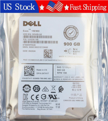 New Dell XTH17 0XTH17 ST900MP0026 900GB 15K 2.5'' SAS 12Gbps Enterprise HDD Exos