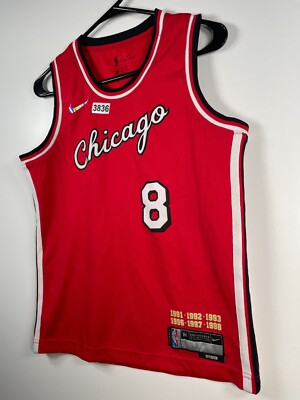 Nike Dri Fit Youth Boys Jersey Shirt Chicago Bulls Zach Lavine Sz