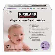 Kirkland Signature Supreme Diapers Size 2 12-18lbs, 174ct FREE SHIPPING 0.29 per diaper