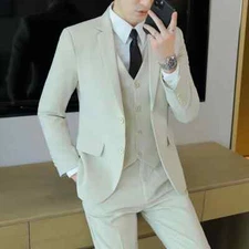 2024 New Formal Clothing Men's Casual Set (Suit+Tank Top+Pants) Fashion hot