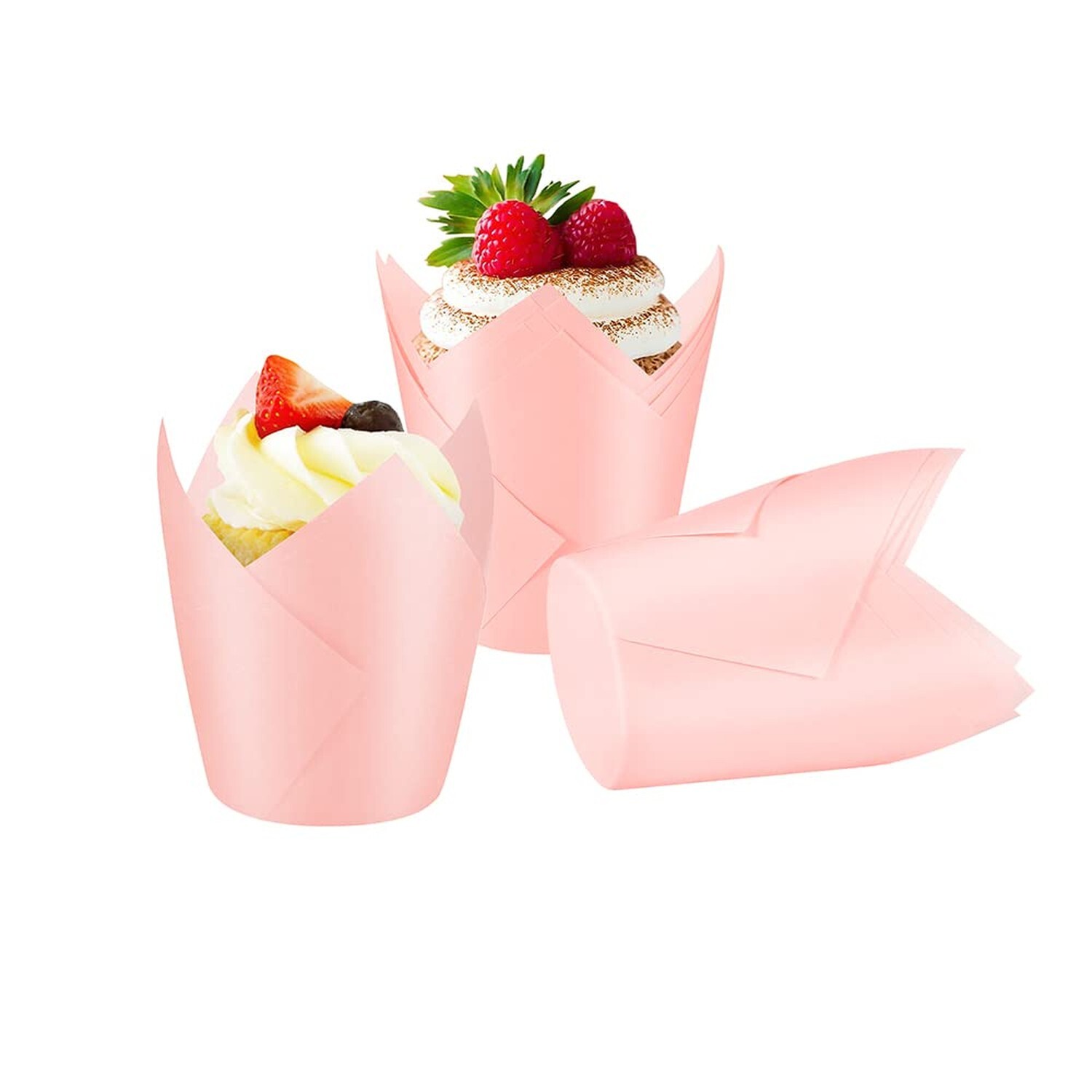 Baking Cups 100Count Cupcake Liners Standard Tulip Baking Paper Cupcake Greas...