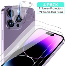 For iPhone 14 13 Pro Max 12 11 Tempered Glass Screen Protector Camera Lens Cover