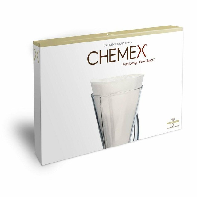 Chemex FP-2 Filtri Per Caffè A Mezzaluna - 200 Pezzi Bonded Unfolded Per Chemex CM-1 - Inclusa Guida FOXGALLERY