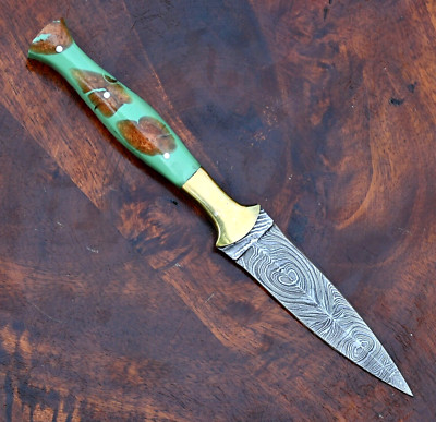 Custom HandMade Damascus Boot Knife Hunting Throwing -Hand Forged Damascus Steel