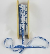 Gelsenkirchen, Skyline, blau-weiß, Städteband, Webband, Meterware 1meter