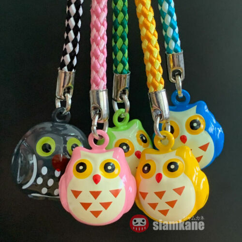 Lucky Owl Japanese Bell 2 cm. Lucky and Clever Amulet - 第 1/9 張圖片