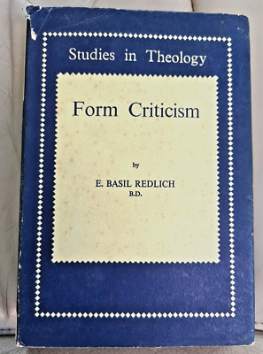 Studien zur Theologie Formkritik - E Basil Redlich - 1959 Jahrgang Buch
