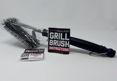 Alpha Grillers 18'' Grill Brush. Best BBQ Cleaner. Safe for All Grills. Durable