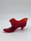 Vintage Fenton Ruby Red Hobnail Cat Head Glass Slipper Shoe “Excellent!”