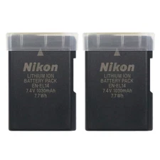 2 Pcs Original Nikon EN-EL14 Battery For D3100 D3200 D3300 D3400 D5500 D5600