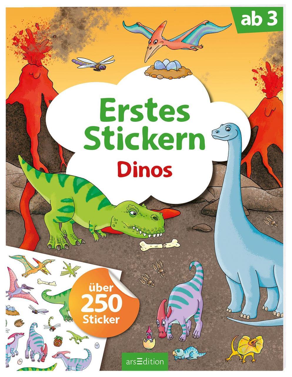 Erstes Stickern Dinos Sebastian Coenen