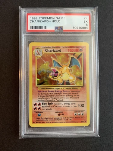 Pokémon Charizard Base Set Unlimited Holo 4/102 PSA 5  (50910984)