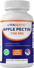 Vitamatic Apple Pectin 700 mg 120 Vegetarian Capsules - Dietary Fiber