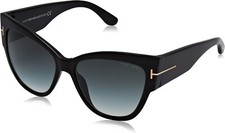 Tom Ford FT 0371 371 01B Anoushka Black Grey Gradient Lens Sunglasses New 57mm