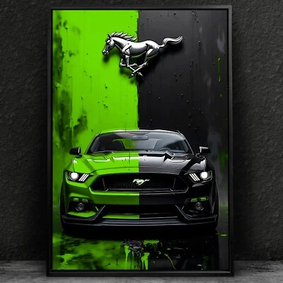 ✅ Wandbild, FORD MUSTANG - Abstrakt Auto, Acrylglas, Leinwand, Poster Bilder - Bild 1 von 4