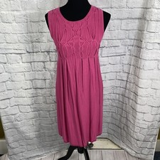 Studio M sleeveless pleated sweater dress pink Med
