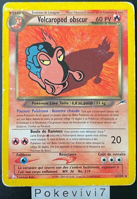 Pokemon Karte DUNKLER VOLCAROPOD 18/105 Rare NEO DESTINY Wizards DE