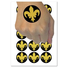 Fleur De Lis French Mardi Gras Solid Temporary Tattoo Water Resistant Set