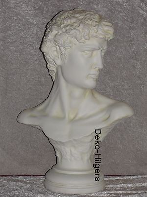 Büste David Deko Figur Stuckgips Möbel Michelangelo Kopf Säule Statue Crem 2014