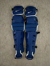 Nike Vapor Diamond Baseball Catchers Leg Guards 20" Adult Unisex Blue White RARE