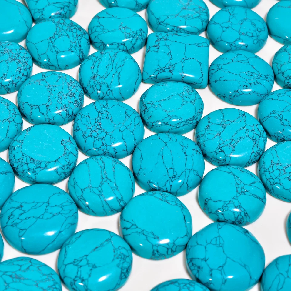 Piedras preciosas sueltas turquesa creadas en laboratorio cabujón piedra preciosa semipreciosa de alta calidad Foto 3 de 4