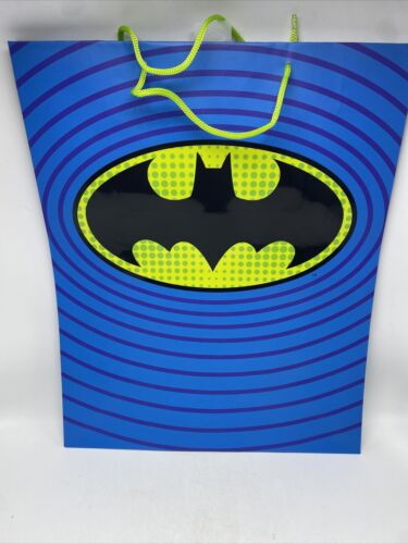Hallmark Batman Gift Bag 12" x 15.5" New Blue Green & Black #3JPB1063 - Picture 1 of 12