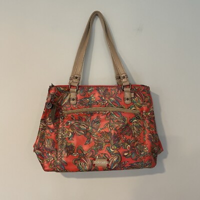 Sakroots Artists Circle Orange Bird Purse Bag Adj Strap Cayenne Treehouse FLAW