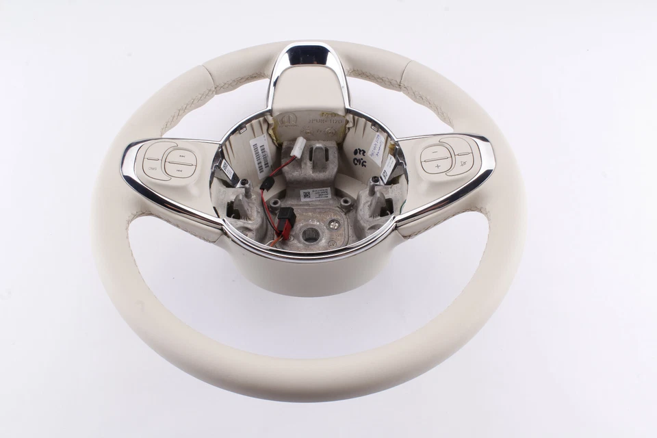 Lenkrad beziehen mit Leder für Fiat 500 2014-2021 beige Mcarstyling ⭐⭐⭐⭐⭐ - Bild 3 von 4