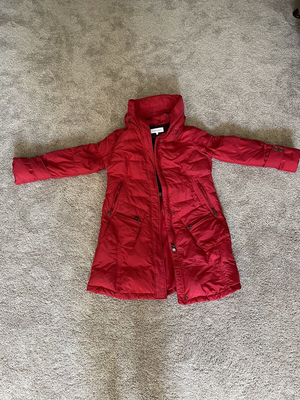 Womens Calvin Klein Red Raincoat - FLAW See description | eBay Womens Calvin Klein Red Raincoat - Flaw See Description | Ebay
