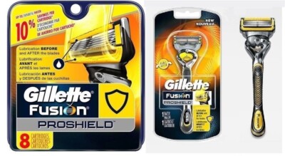 9 Gillette Proshield Fusion Flexball Razor Blades Cartridges Flex Ball 8 Refills