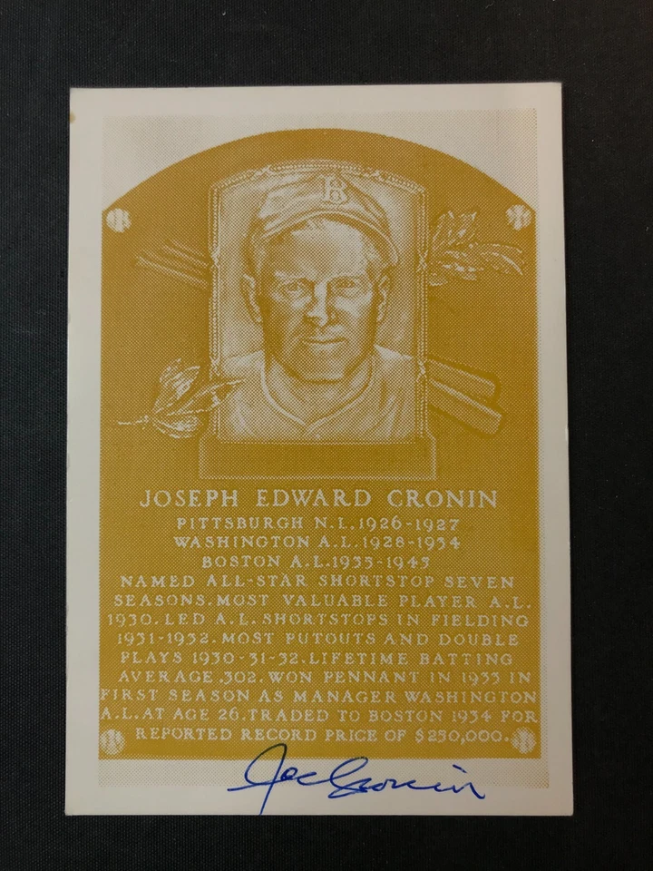 Joe Cronin HOF Signed/Auto HOF Postcard Boston Red Sox JSA CERTIFIED - Image 2 of 3