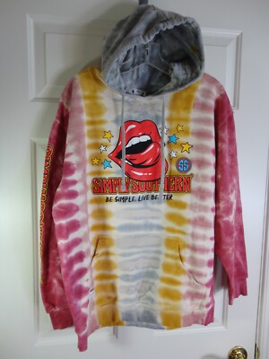 SIMPLY SOUTHERN Size L Tie Dye Womens Graphic Hoodie Sweatshirt Long Sleeve 