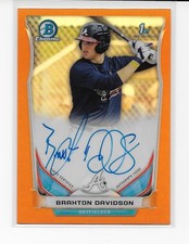 Braxton Davidson 2014 Bowman Chrome 1st RC Auto Orange Refractor #/25 RC Braves 