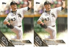 2 CARD BASEBALL CARD LOT OF DAN JENNINGS LOT 107