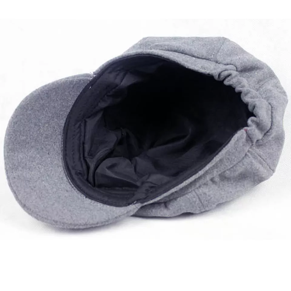 Women Solid Color Wool Gatsby Newsboy Octagonal Hat Cabbie Driver Cap Hats - Image 4 of 4