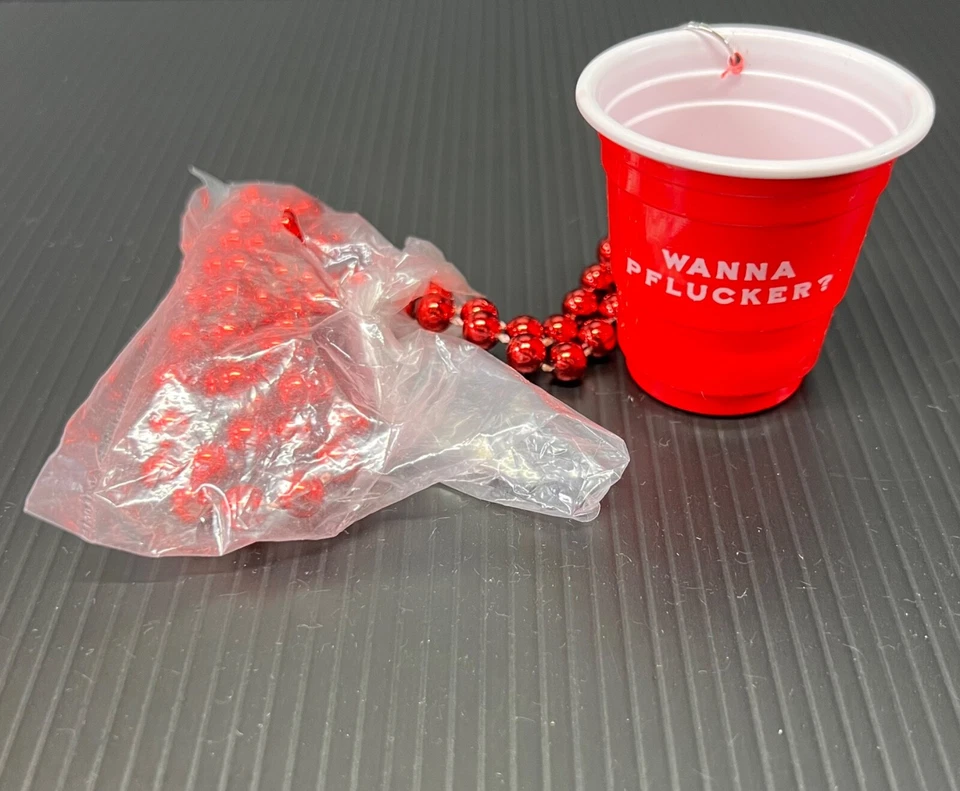 Blumenpflucker Liqueur Wanna Pflucker Shot Glass Necklace - Mardi Gras time -new - Image 2 of 4