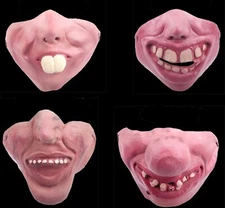 Funny Gag LATEX LOWER HALF FACE MASK Halloween Costume Party Mouth Cover -CHOOSE