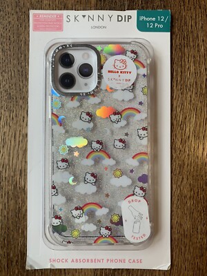 Skinny dip x Hello Kitty iphone 12 12 pro shock case glitter rainbow