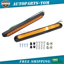 Yellow Flowing Amber 15LED Truck DRL Light Brake bar Rear turn Tail Signal Strip